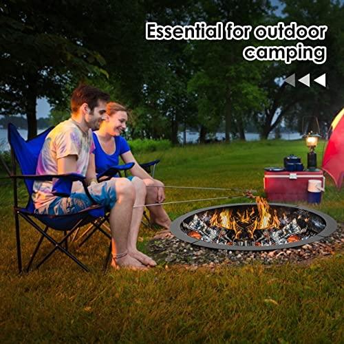 ARTYUIO Fire Ring 45'' Outer, Solid Steel Wood Burning Fire Pit Ring Above/In-Ground DIY Campire Ring for Outdoor Camping, Backyard - CookCave