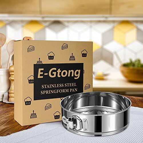 E-Gtong 9 Inch Springform Cake Pan, Stainless Steel Springform Pans, Leakproof & Nonstick Cheesecake Pan with Removable Bottom, Round Spring Form Cake Pan For Baking - CookCave