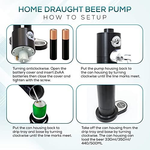 Richard Bergendi Home Draught Beer Pump, Beer kegerator, Beer Tap, Draft Beer Dispenser, Portable Mini Keg For All Can Beers, Ale, Birthday Gift for Men, Husband, Dad, Son, Beer Gifts For Men Black - CookCave