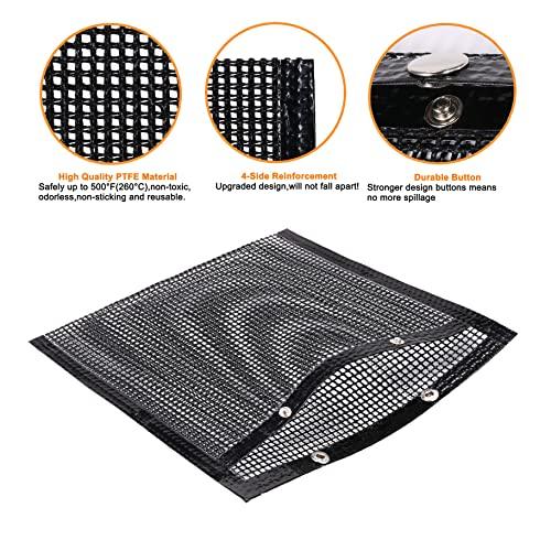 BBQ Mesh Grill Bags for Outdoor Grill Reusable, 3 PCS Non-Stick Barbecue Bags for Charcoal Gas Electric Grills Smokers BBQ Veggie Grill Bags for Cooking Vegetables Grilling Bag Pouches Heat-Resistant - CookCave