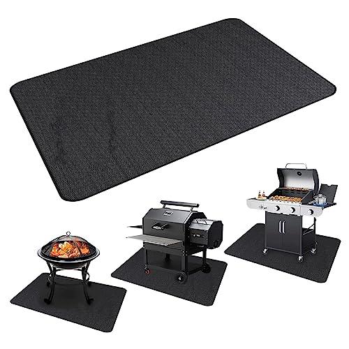 WOLVETRAD 65 x 48 inches Under Grill Mat for Outdoor Grill, Double-Sided Fireproof Grill Pad for Fire Pit, Indoor Fireplace Mat Fire Pit Mat, Oil-Proof Waterproof BBQ Protector for Decks and Patios - CookCave
