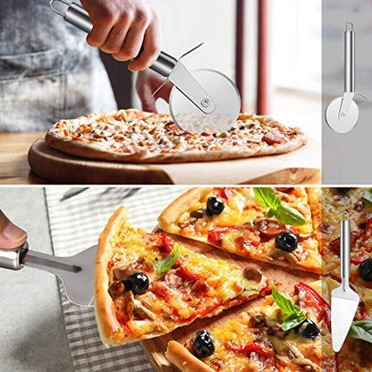 Senhuok Pizza Pan 3 Pack Round Pizza Board Carbon Steel Pizza Baking Pan Non-Stick Cake Pizza Crisper Server Tray Stand Pizza Stones Tools for Home Kitchen Oven Restaurant Bakeware Pizza Pan Sets - CookCave