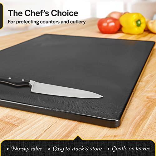 Thirteen Chefs Cutting Boards for Kitchen - 30 x 18 x 0.5" White Color Coded Plastic Cutting Board with Non Slip Surface - Dishwasher Safe Chopping Board - CookCave