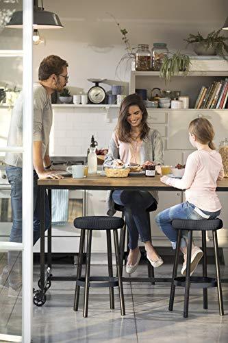 Keter Resin Backless 26” Counter Height Bar Stools Set of 2 for Patio and Outdoor Bar Seating, Dark Grey - CookCave