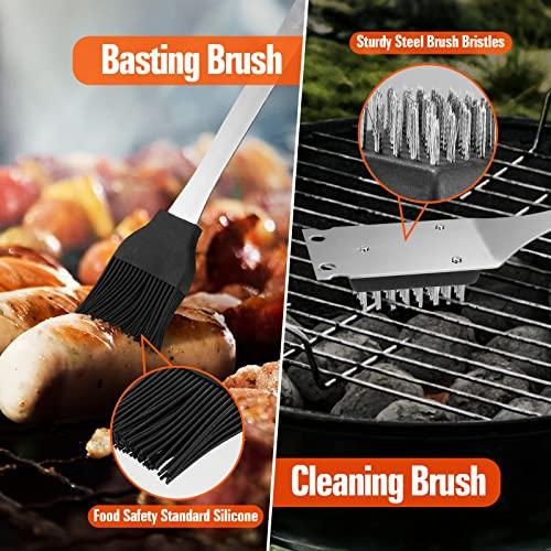 ValueMax 15 Pcs BBQ Grill Accessories, Grill Set, Grilling Gifts for Men, Barbecue Tools for Indoor & Outdoor Grill/Cooking, Camping - CookCave