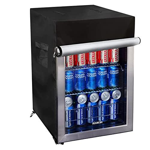 Bitubi Beverage Refrigerator Cooler Cover,Outdoor Fridge Cover – Waterproof, Dustproof, Sun-Proof, 20" W x 20" D x 33" H. Suitable for most 3.2 Cu.ft Beer or Wine Mini Fridge (Black) - CookCave