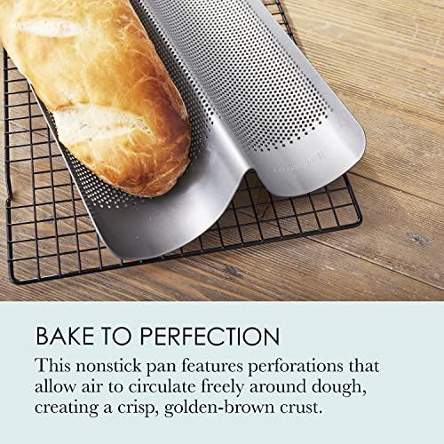 Chicago Metallic Commercial II Non-Stick Perforated French Bread Pan, Perfect for creating a crisp, golden-brown crust, - CookCave