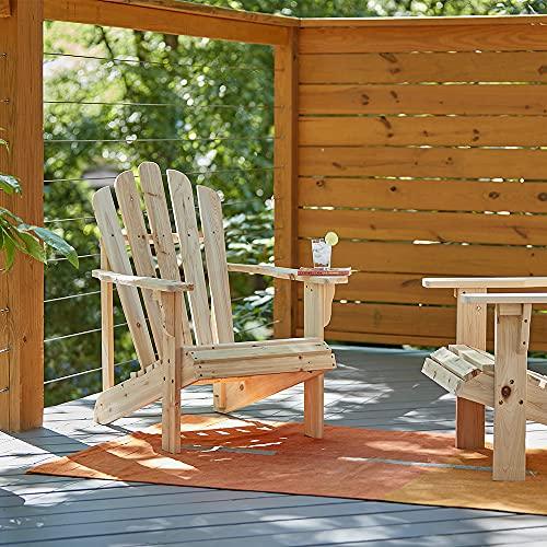 Shine Company 4611N Westport Wood Adirondack Chair | Back & Seat Pre-Assembled – Natural - CookCave