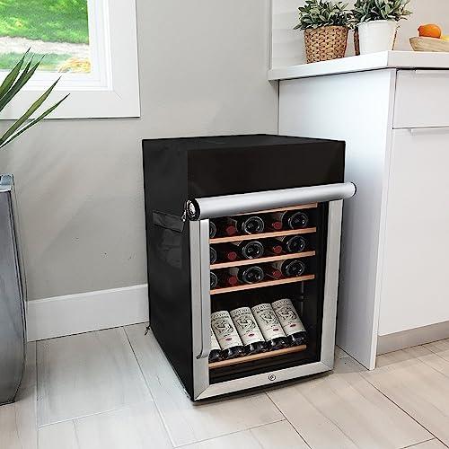 Bitubi Beverage Refrigerator Cooler Cover,Outdoor Fridge Cover – Waterproof, Dustproof, Sun-Proof, 20" W x 20" D x 33" H. Suitable for most 3.2 Cu.ft Beer or Wine Mini Fridge (Black) - CookCave