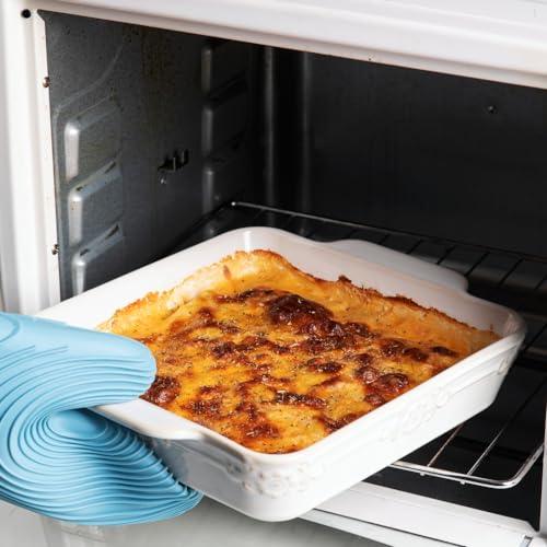 Sweejar Casserole Dishes for Oven, Ceramic Bakeware Set of 4, Rectangular Baking Dish with Handles, Lasagna Pans for Cooking, Gratin, Roasting, Banquet and Daily Use (Kiln-Change White) - CookCave