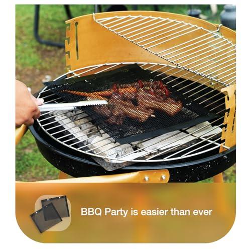 Grilling Accessories , 2 PCS BBQ Mesh Grill Bags , Reusable Non-Stick Grilling Pouches For Charcoal , Gas , Electric , Outdoor Grill & Smoker , Large Size 12.5 x 10.6 , Easy To Clean , Heat Resistant , Dishwasher - Safe , Gifts For The Barbecue Lover - CookCave