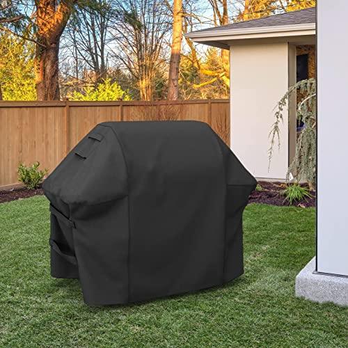 Grill Cover for Weber Spirit 200/300 Series, Also Fits for Spirit II 300, Double Straps and Built-in Vents, Durable & Waterproof, 52-Inch, Black - CookCave