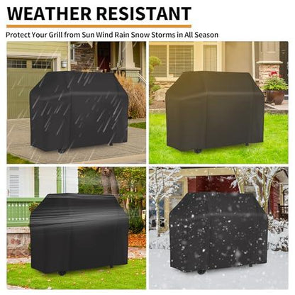 NEXCOVER Grill Cover, BBQ Cover 58 inch,Waterproof BBQ Grill Cover,Fade Resistant Gas Grill Cover, Barbecue Grill Covers, Fits Grill of Weber, Brinkmann, Nexgrill, Black Grill Cover for Outdoor Grill. - CookCave