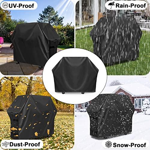 OutdoorLines Waterproof Heavy Duty BBQ Grill Cover - Universal Barbecue Grill Covers UV Resistant Barbeque Gas Grill Cover for Outdoor Universal Grills, 58L x 24W x 44H Inch, Black - CookCave