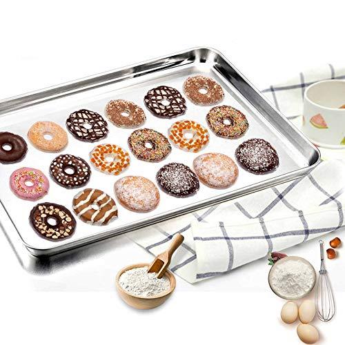 TeamFar Baking Sheet, Stainless Steel Baking Pan Cookie Sheet, Healthy & Non Toxic, Rust Free & Less Stick, Easy Clean & Dishwasher Safe - CookCave