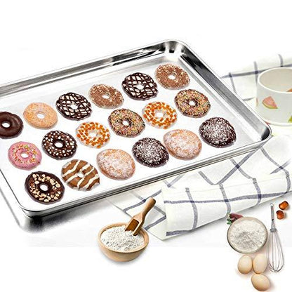TeamFar Baking Sheet, 17.6’’ x 13’’ x 1’’ Stainless Steel Large Cookie Sheet Half Baking Pans, Non-toxic & Healthy, Easy Clean & Dishwasher Safe, Heavy Duty & Durable - Set of 2 - CookCave