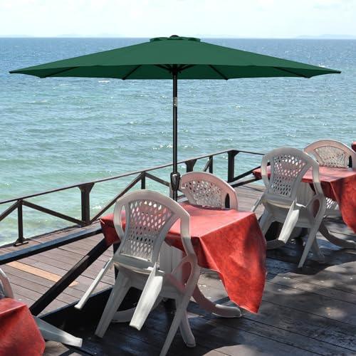 YSSOA 7.5' Patio Outdoor Table Market Yard Umbrella with 6 Sturdy Ribs, 7.5ft, Green - CookCave