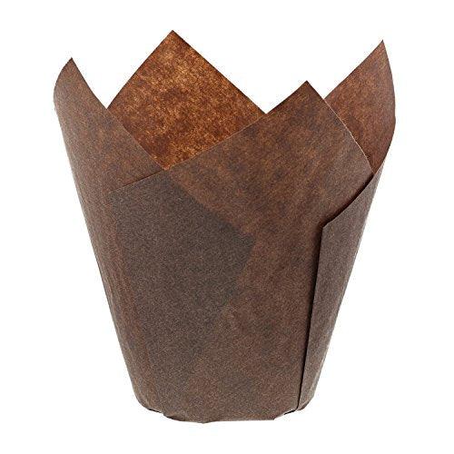 Royal Brown Tulip Style Baking Cups, Large, Case of 2000 - CookCave