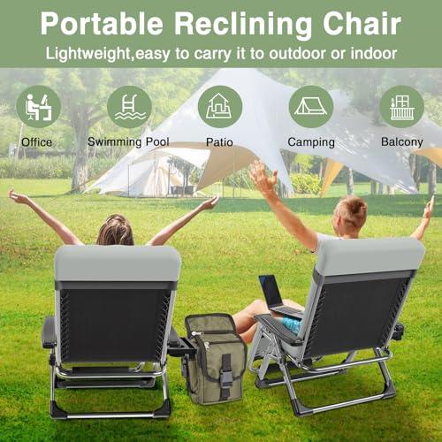 Slendor Oversized Padded Zero Gravity Chair XXL, 33inch Zero Gravity Recliner, Folding Reclining Lounge Chair,Indoor Outdoor Patio Chairs with Pillow, Cushion, Footrest,Cup Tray, Support 500lbs, Grey - CookCave