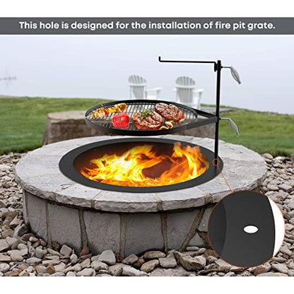 Stanbroil Fire Pit Ring 36-Inch Outer/30-Inch Inner Diameter, Heavy Duty Steel Fire Pit Liner DIY Campfire Ring Above or In-Ground Outdoor Backyard Wood Burning Bonfire - CookCave