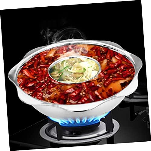 GOOHOCHY stainless steel hot pot sichuan hot pot dual sided hot pot noodle pot korean shabu shabu pot double sauce pot shabu shabu hot pot kitchen cooking pot stew pot pan induction cooker - CookCave