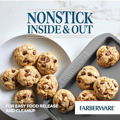 Farberware Nonstick Bakeware Set, Nonstick Cookie Sheets / Baking Sheets - 2 Piece, Gray - CookCave