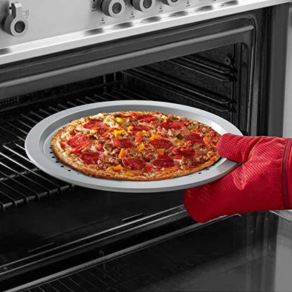 KitchenAid Nonstick Aluminized Steel Pizza Crisper, 14-Inch, Silver - CookCave