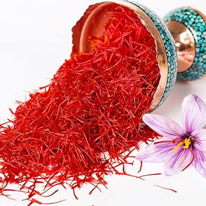 Golden Saffron, Premium Spanish Saffron Threads, Pure Red Spanish Saffron Spice Threads, For Culinary Use Such as Tea, Paella Rice, Risotto, Tachin, Basmati, Rice (2 Grams) - CookCave