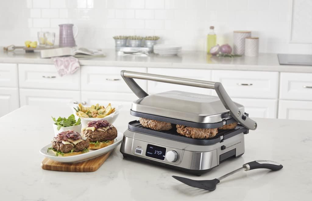 Cuisinart GR-5BP1 Electric Griddler FIVE, Enjoy 5-in-1 Functions, LCD Display, Wide Temperature Range and Sear Function, Stainless Steel - CookCave