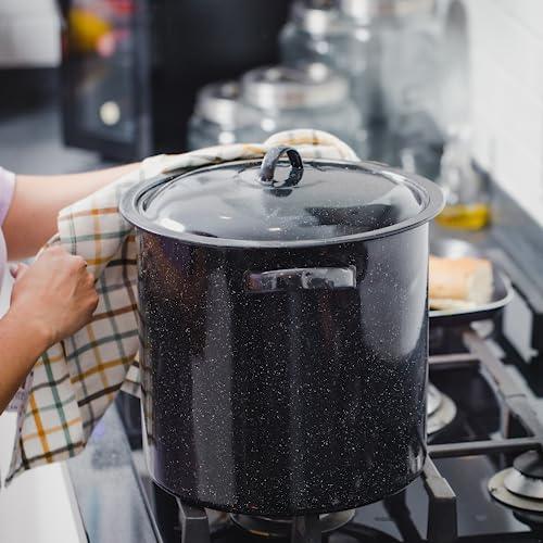 Granite Ware 15.5 Qt Steamer with Lid. Enameled steel perfect for seafood, soups or sauces. - CookCave