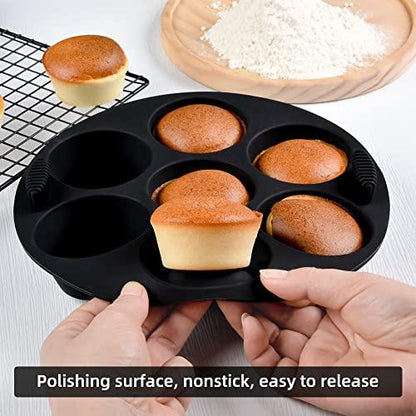 Silicone Muffin Pan for Air Fryer,Oven,Instant Pot 8.4inch Reusable BPA Free Silicone Baking Molds 1-Pack - CookCave