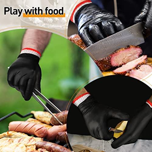 Janmercy 200 Pcs Disposable BBQ Gloves with 4 Pairs Cotton Liners Grilling Gloves BBQ Cooking Gloves(Black, White, Large) - CookCave