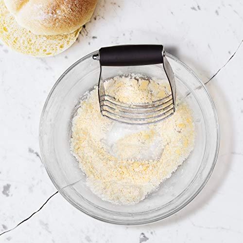 ALLTOP Pastry Shortening Blender Cutter,Stainless Steel Dough Masher for Butter, Biscuit,Baking, Kneading,Dough, Flakier and Fluffier Pie Crusts, Almond - Hand Kitchen Tool (1, Black) - CookCave