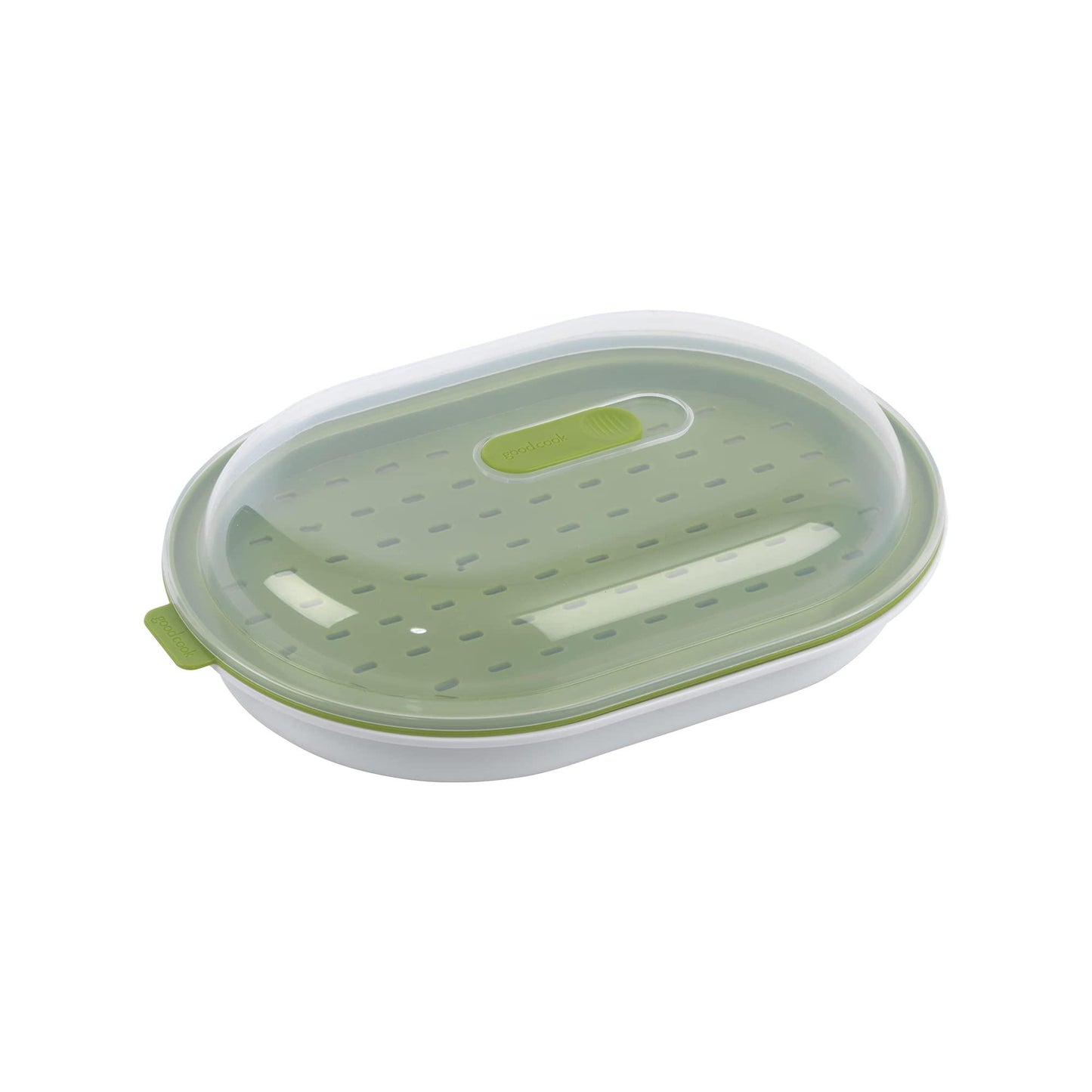 GoodCook BPA-Free Plastic Microwave Vegetable and Fish Steamer, Green - CookCave