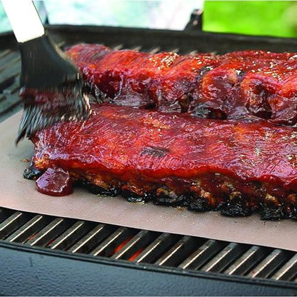 VALWORD Copper Grill and Bake Mats (Set of 2), Nonstick BBQ Grill Mat 15.75 x 13, Reusable & Heavy Duty Under Grill Mat, Easy to Clean, Works for Gas, Charcoal, Electric Grill - CookCave