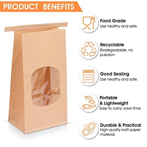 3.5x2.4x6.7| Treat Bags for Desserts, Cookie Packaging Bags, Cookie Bags for Packaging, Bakery Bags with Window, Dessert Bags, Bakery Packaging| 50 pc - CookCave