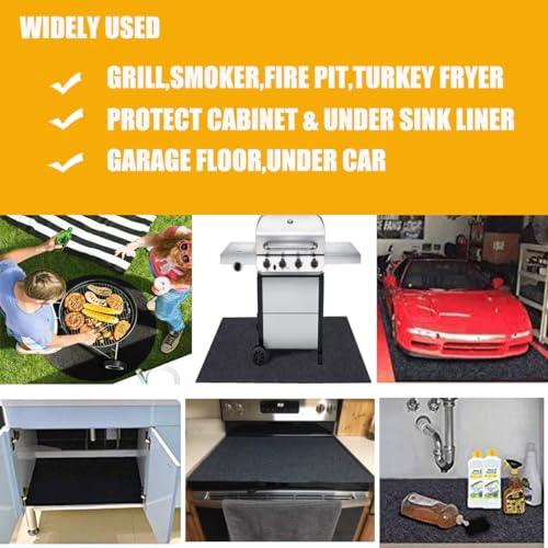 36x30 inch Premium Grill Mats for Outdoor Grill, Absorbent Oil Pad Protector for Deck & Patio,BBQ Mat for Under BBQ,Waterproof,Oil-Proof and Flame Retardant,Reusable,Easy to Cut - CookCave