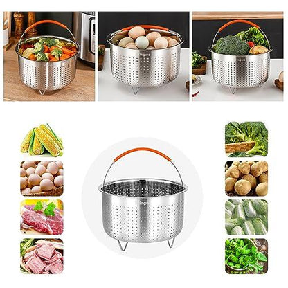 Steamer Basket for Instant Pot, Vegetable Steamer Basket Stainless Steel Steamer Basket Insert for Pots (6qt) - CookCave