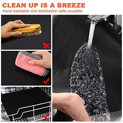 IMAGE BBQ Grill Mat Set of 3, one Large 16" x71”, 2 pcs 16"x13", 100% Non-Stick Grill Mats for Outdoor Grill, Reusable, Heat Resistant, PFOA Free for Gas Grill, Charcoal, Electric Grill and Oven - CookCave