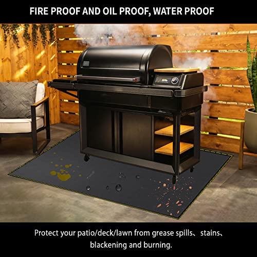 VCHOMY Extra Large 40x60 inches Under Grill Mat for Outdoor Grill,Deck,Patio,Fire Pit,Indoor Fireplace - Fireproof Waterproof Oil-Proof Silicone Fiberglass BBQ Grill Mat (40''x60'') - CookCave