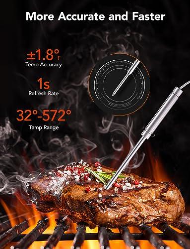 GoveeLife WiFi Meat Thermometer Digital, Smart Cooking Thermometer with 4 Probes, Wireless Bluetooth Grill Thermometer with APP Alert and Temp Curve, 40H Rechargeable BBQ Thermometer for Smoker, Oven - CookCave