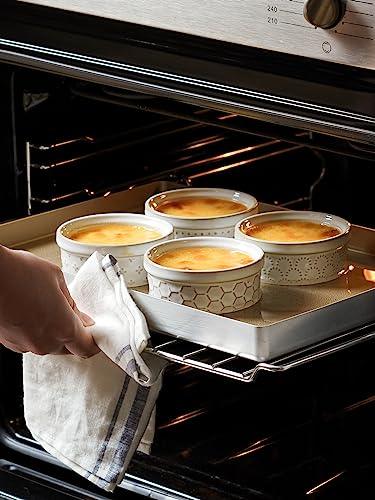 LE TAUCI Ramekins 4 oz, Ramiken for Creme Brulee, Lava Cake,Pudding, Souffle, Small Sauce Bowl,Ceramic Baking Dishes- 3.8 inch, Set of 4, Arctic White - CookCave