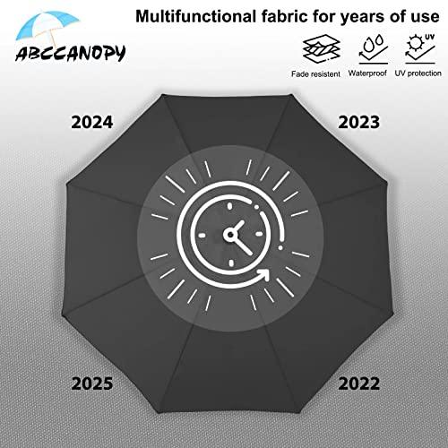 ABCCANOPY 10FT Patio Umbrella - Outdoor Waterproof Table Umbrella with Push Button Tilt and Crank, 8 Ribs UV Protection Pool Umbrella for Garden, Lawn, Deck & Backyard (Dark Gray) - CookCave