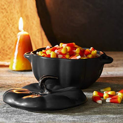 STAUB 0.5-qt Petite Ceramic Pumpkin, Oven & Stove Safe up to 572°F, Baking Dish, Candy Dish, Matte Black - CookCave