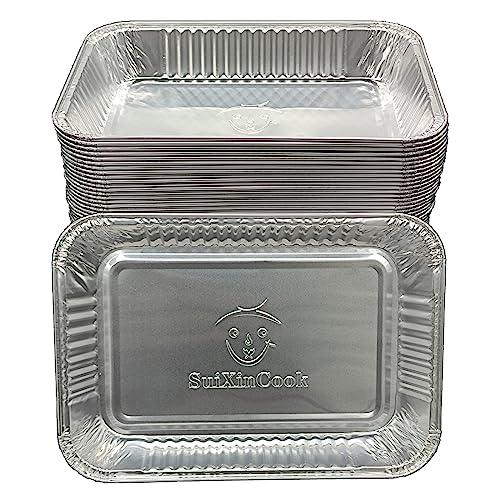 SuiXinCook Aluminum 6415 Drip Pans 30 Pack Compatible for Weber Grills drip Pans, Genesis Series, Q Series, Spirit Series & Traveler Grill,Grease Trays, 8.5" x 6"drip pan Liners - CookCave