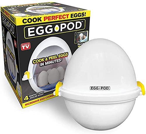 Eggpod by Emson Egg Cooker Wireless Microwave Hardboiled Egg Maker, Cooker, Egg Boiler & Steamer, 4 Perfectly-Cooked Hard boiled Eggs in Under 9 minutes As Seen On TV - CookCave