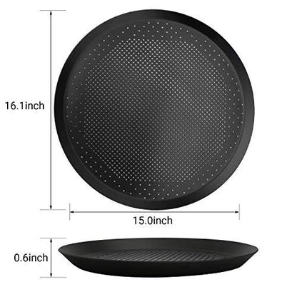 Beasea Pizza Pan 16 Inch, Perforated Pizza Tray with Holes for Oven, Black Heavy Duty Aluminum Alloy Round Pizza Crisper Pan Pizza Baking Tray Bakeware for Home Restaurant Kitchen - CookCave