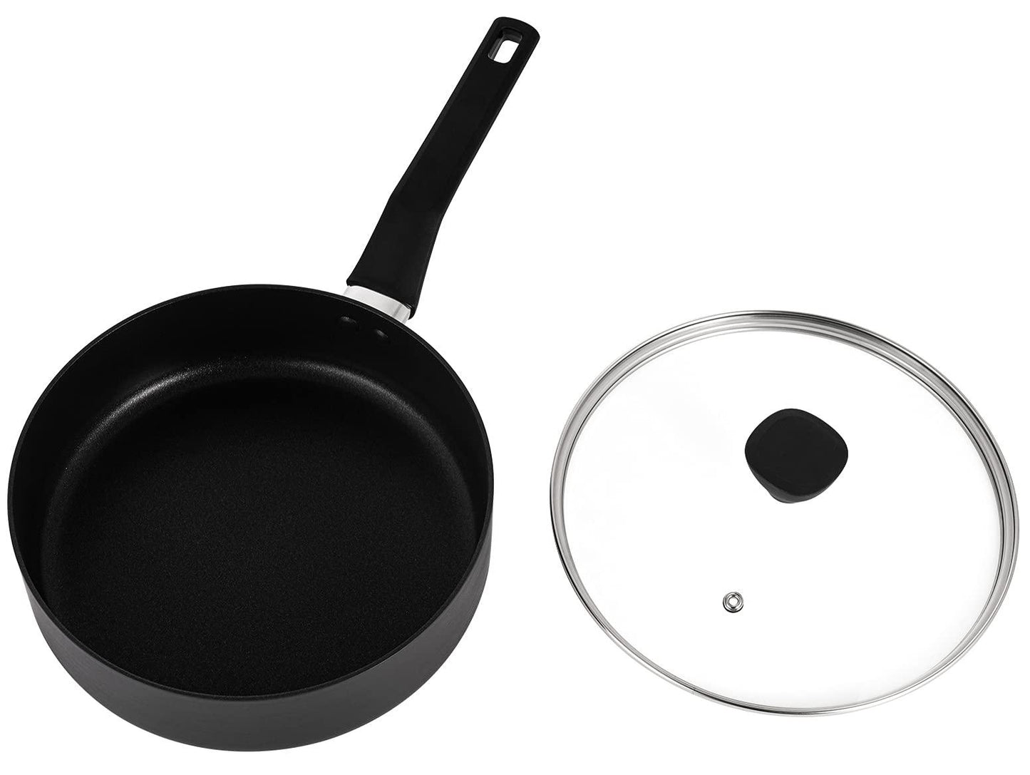 EPPMO Hard-Anodized Nonstick Saute Pan with Lid, Bakelite Handle, 3.2 Quart - CookCave