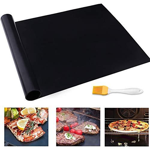 Grill Mat, 70" x 16" Grilling Mats for Outdoor Grill Nonstick, BBQ Silicone Grill Mat Accessories for Griddle, Cut to any Size, Resuable and Easy to Clean, Works On Charcoal Electric Gas Grill - Black - CookCave