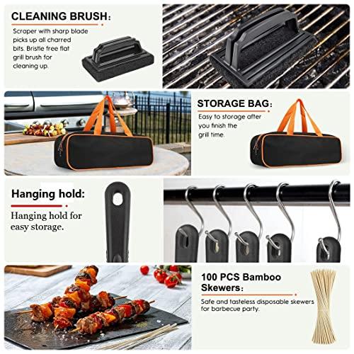 Griddle Accessories Kit, 121 Pcs Griddle Grill Tools Set for Blackstone and Camp Chef, Professional Grill BBQ Spatula Set with Basting Cover, Spatula, Scraper, Bottle, Tongs, Egg Ring - CookCave